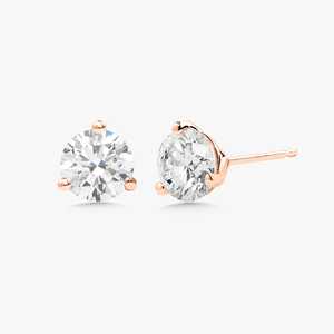 ต่างหูเพชรทรงกลม 3 กะรัต เพชรเลี้ยงในห้องปฏิบัติการ ทองคำแท้ 14K 18K แบบเรียบหรู ประดับเพชรเดี่ยว 3 ขา แบบกดติด ขายส่ง - Product Image 5