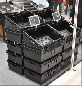 <span class=keywords><strong>3</strong></span> # haosen nhựa di chuyển thùng thông gió rau và trái cây Thùng nhựa nestable Stackable xách tay Thùng để lưu trữ - Product Image 5