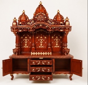 Large Size Hand Crafted Wooden Temple for Home Hindu Teak Wood High Carved Mandir for Home Premium Quality Teak Wood Temple - Product Image 4