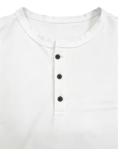 Men's Short Sleeve O Neck Solid White 100% Cotton Jersey Knitted Casual T-Shirt Regular Fit Breathable 180g - Product Image 3
