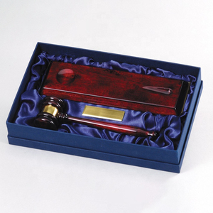 Polished Piano <b>Wood</b> Finish Gavel and <b>Block</b> Sets with Engraving Plates Customized Color & Shape Handcrafted Award - Product Image 2