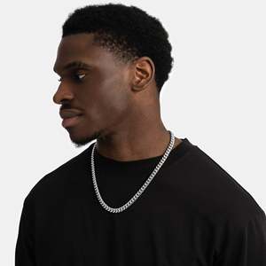 Men's 925 <b>Silver</b> Rhodium Plated <b>Box</b> <b>Chain</b> Necklace Hiphop Style GRA Certified Everyday Wear Anniversary - Product Image 3