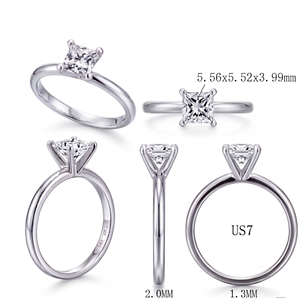 แหวนเพชรแต่งงานแบบคลาสสิกชุบแพลตตินั่ม 1 กะรัต ทอง 14k ประดับเพชรทรงมาร์คีส์ 1 กะรัต D VVS2 ผลิตในห้องปฏิบัติการ เหมาะสำหรับเป็นของขวัญ - Product Image 2