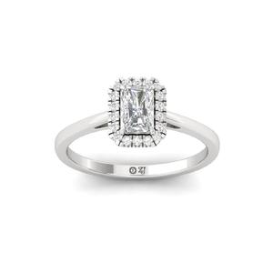 Anillo Solitario con Diamante Cultivado en Laboratorio, Corte Radiante y Redondo, en Oro de 10K Chapado en Oro de Lujo para Mujer - Product Image 4