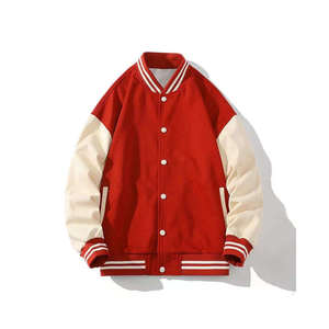 Custom 100% Cotton Vintage Letterman Men's Varsity <b>Jacket</b> Stand Collar Chenille Patch Fleece Lining for Winter Season - Product Image 2