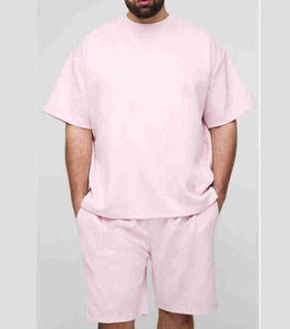 ชุดเซ็ตเสื้อยืดคอกลมและกางเกงขาสั้นผ้าฝ้ายพิมพ์ลายทรงโอเวอร์ไซส์สำหรับฤดูร้อน ราคาประหยัด เหมาะสำหรับทุกเพศ - Product Image 3