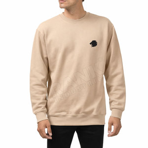 Bulk Order Plain Beige Crew Neck Sweatshirt Heavy 360gsm French Terry <b>Pullover</b> Basics Custom Logo Printed Winter <b>Jumper</b> - Product Image 4