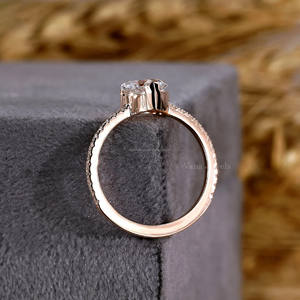 แหวนหมั้นเพชรรูปหัวใจขนาด14k ประดับทองและเหลืองล้วนของขวัญวันครบรอบแต่งงานสไตล์อินเทรนด์แพลตตินัม - Product Image 3