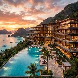 Edificio <span class=keywords><strong>de</strong></span> Hotel Moderno con Estructura <span class=keywords><strong>de</strong></span> Acero, Fachada <span class=keywords><strong>de</strong></span> Vidrio <span class=keywords><strong>de</strong></span> Alta Gama, Construcción <span class=keywords><strong>de</strong></span> Resort Comercial - Product Image 3