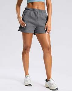 Shorts de sport pour femmes avec poches, en coton French Terry, avec cordon de serrage, pour l'été, décontractés, pour la détente - Product Image 2