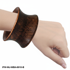 Handcrafted Wide Tapered Wood Bangle Antique <b>Bronze</b> Finish Boho Cuff Bracelet, Statement Ethnic <b>Jewelry</b> - Product Image 6