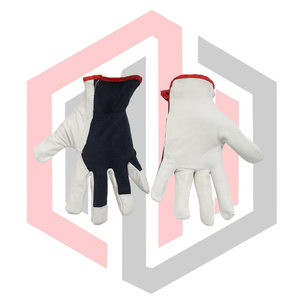 Guantes de Trabajo de Piel de Cabra Blancos y Negros, Flexibles, Transpirables, Resistentes a Desgarros, Resistentes al Desgaste, Aislantes del Calor, Antiestáticos - Product Image 5
