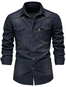 Camisas de Mezclilla para Hombre, 100% Algodón, Sólidas, Otoñales, Ecológicas, Casuales, para Uso Diario, Calidad Premium, Suministro de Fábrica al por Mayor - Product Image 6