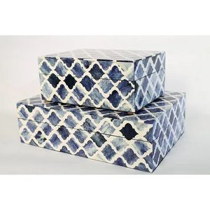 Coffret à Trésors Artisanal Haut de Gamme en Os Incrusté, Design Minimaliste, Couvercle à Charnières, Grande Capacité pour Objets Personnels, Décoratif - Product Image 5