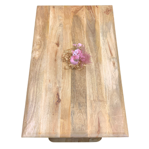 Mesa de Centro Moderna de Madera de Mango Sólida con Patas Plegables, Acabado Natural, para Sala de Estar, Oficina en Casa o Uso Comercial - Product Image 6