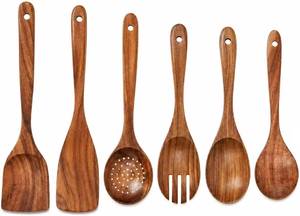 Handmade Natural Wooden <b>Cooking</b> Spoon Eco-Friendly Non-Stick High Heat Resistant Kitchen <b>Utensil</b> <b>Set</b> Wholesale OEM ODM Supplier - Product Image 2