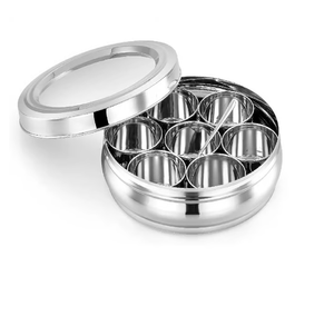 Kitchen Organizer Stainless Steel Spice <b>Box</b> With Spoon Mirror Polished Lid <b>Herb</b> & Spice Storage Organizer Kitchen Container Set - Product Image 3