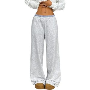 2026 New Design Ladies <b>Summer</b> Outdoor Sports Flare Elastic-Waisted Canvas Color Wide-Leg Loose <b>Pants</b> Women Casual - Product Image 3