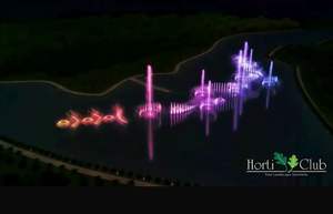 Fontaine musicale moderne d'extérieur avec spectacle de lumière LED, système de fontaine multimédia en acier inoxydable facile à installer - Product Image 3