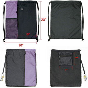 Bolsa Deportiva Impermeable Unisex con Cordón Ajustable, Modelo LS-1073 de Lamatex Sports, Color Personalizado, Estilo Art Nouveau, con Bolsillo con Cremallera y Panel Lateral de Malla (Personalizable) - Product Image 2
