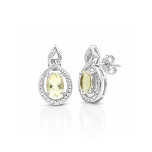 Pendientes de Plata de Ley 925 con Aguamarina Amarilla, Corte Ovalado, Diseño Vintage con Puntos, Baño de Oro y Rodio, para Aniversario de Bodas - Product Image 3
