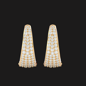 Boucles d'oreilles créoles de luxe en moissanite pavée, en argent 925 plaqué rhodium, bijoux fins, élégantes et étincelantes, cadeau pour femmes et hommes - Product Image 5