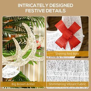 Juego de 3 Renos Navideños Iluminados con LED de 4.5 Pies, 3 Modos, Decoraciones de Renos con Estacas en Forma de Z - Product Image 2