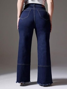 Abdul Royal World Export Women's <b>Boot</b> Cut Cotton Denim Jeans-Eco-Friendly Mid Waist Regular Fit Ripped Vintage Design Multi-Wash - Product Image 4