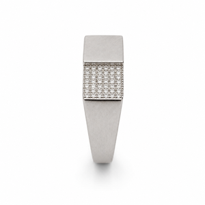 Bague pour homme en argent sterling 925 avec diamants, design carré poli, idéale pour mariage, fête, usage quotidien, cadeau, bijou, alliance - Product Image 4
