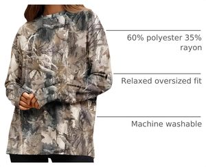 Women's Crew Neck <b>Batwing</b> Sleeve Printed Pullover Long Sleeve Casual <b>Top</b> Breathable Polyester Knitted Sweatshirt All Seasons - Product Image 4