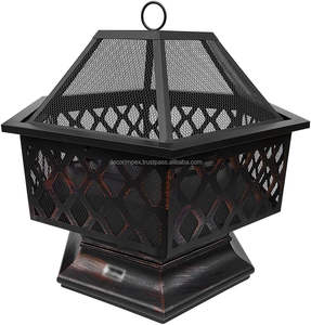 Un foyer extérieur hexagonal. Il est conçu pour être utilisé dans un jardin, sur un patio ou dans un jardin. - Product Image 1