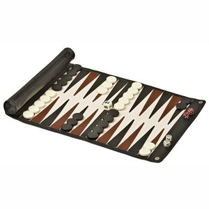 Luxury Quality Pu Leather Rollup <b>Backgammon</b> Travel <b>Backgammon</b> Traveling <b>Set</b> and Chess Game for Adults - Product Image 4