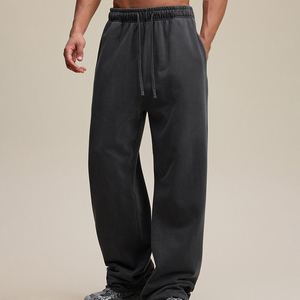 Pantalon de jogging décontracté pour homme en molleton ample avec cordon de serrage, taille élastique, 100 % coton, écologique et respirant - Product Image 1