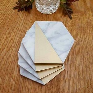 Sous-verres écologiques pour table de cuisine avec incrustation de marbre, forme et taille personnalisables pour la maison, l'hôtel et la restauration - Product Image 1