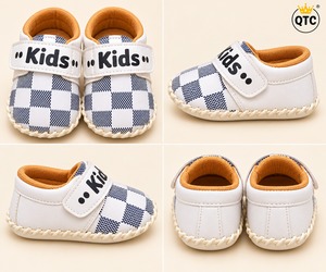 Chaussures de marche pour bébé, en rexine souple, fermeture velcro, baskets pour nourrissons, chaussures pour enfants toutes saisons, logo personnalisé - Product Image 5