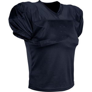 Maillot de football américain bleu marine à col en V et manches courtes pour homme, en maille respirante en polyester, coupe classique, toutes saisons - Product Image 1