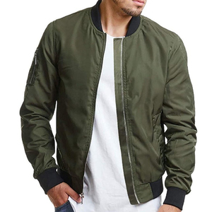 Blouson bomber vert olive pour homme, fermeture boutonnée, décontracté, imperméable, en polyester, coupe classique, patchwork, long et fin - Product Image 3