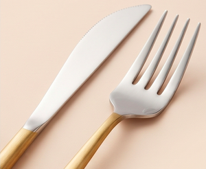Ensemble de couverts jetables en métal de haute qualité, manche doré, acier inoxydable, moderne, pour la maison, la cuisine, les hôtels, les restaurants, les événements - Product Image 3