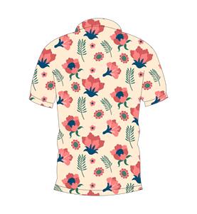 Polo con estampado floral beige para hombre, camisa de golf informal de manga corta para verano - Product Image 5