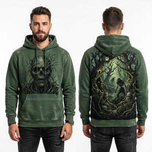 Hoodie sans manches personnalisé pour homme, rouge, coupe vintage, pull de sport, imprimé graphique Undead Roman, streetwear, en molleton. - Product Image 2