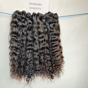 Extensions de cheveux humains Remy naturels à cuticules alignées, non traités, lisses et soyeux, de type Temple Indien, double trame machine - Product Image 1
