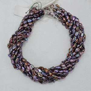 Perles d'eau douce naturelles de 4 mm, 5 mm, 6 mm, de couleur noire, violette, verte, perles fantaisie en gros, pierres précieuses en vrac, perles de perles véritables, bijoux - Product Image 1