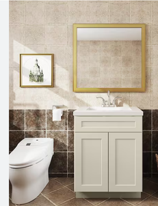 White Shaker <b>Frame</b> or <b>Frameless</b> Vanity Sink Base Cabinet - Product Image 1