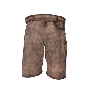 Shorts bavarois décontractés pour hommes, coupe ajustée, style allemand, en cuir de vachette personnalisé du Pakistan, respirants, avec poches, tissés - Product Image 2