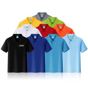 Polo en coton uni pour homme, manches courtes, tissu piqué respirant, coupe classique, style décontracté avec logo thermocollé sur le devant - Product Image 1