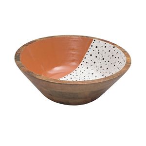 Nouveauté : Saladier en bois naturel fait main de qualité supérieure avec impression émaillée décorative, bol de service rond, taille et forme personnalisables - Product Image 5