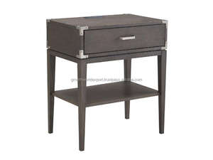 Mesita de Noche Rústica de Madera Maciza con Cajón y Estante |   Mesa Auxiliar Industrial para Cama |   Mesa Auxiliar para Dormitorio, Modelo 2026 - Product Image 5