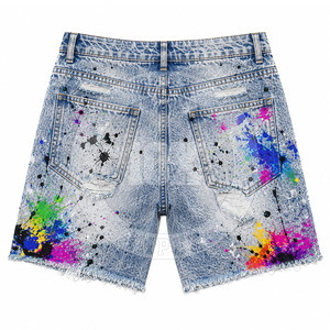 Pantalones Cortos de Moda para Hombre 2026, Personalizados, de Algodón, con Efecto Desgastado, Transpirables - Product Image 2