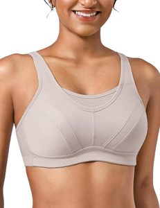 High Support Sports Bra Women Yoga Workout Soft Breathable Light <b>Pink</b> Fitness Top Gym Bra - Product Image 2