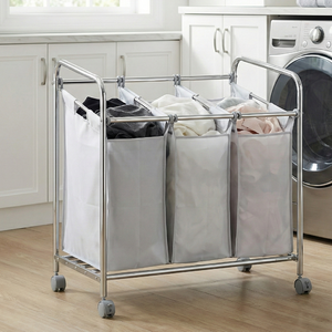 Cesta de almacenamiento para el hogar, accesorio de 3 bolsas de lavandería con ruedas, nuevo estilo, fabricante de Taiwán, venta de Black Friday - Product Image 6